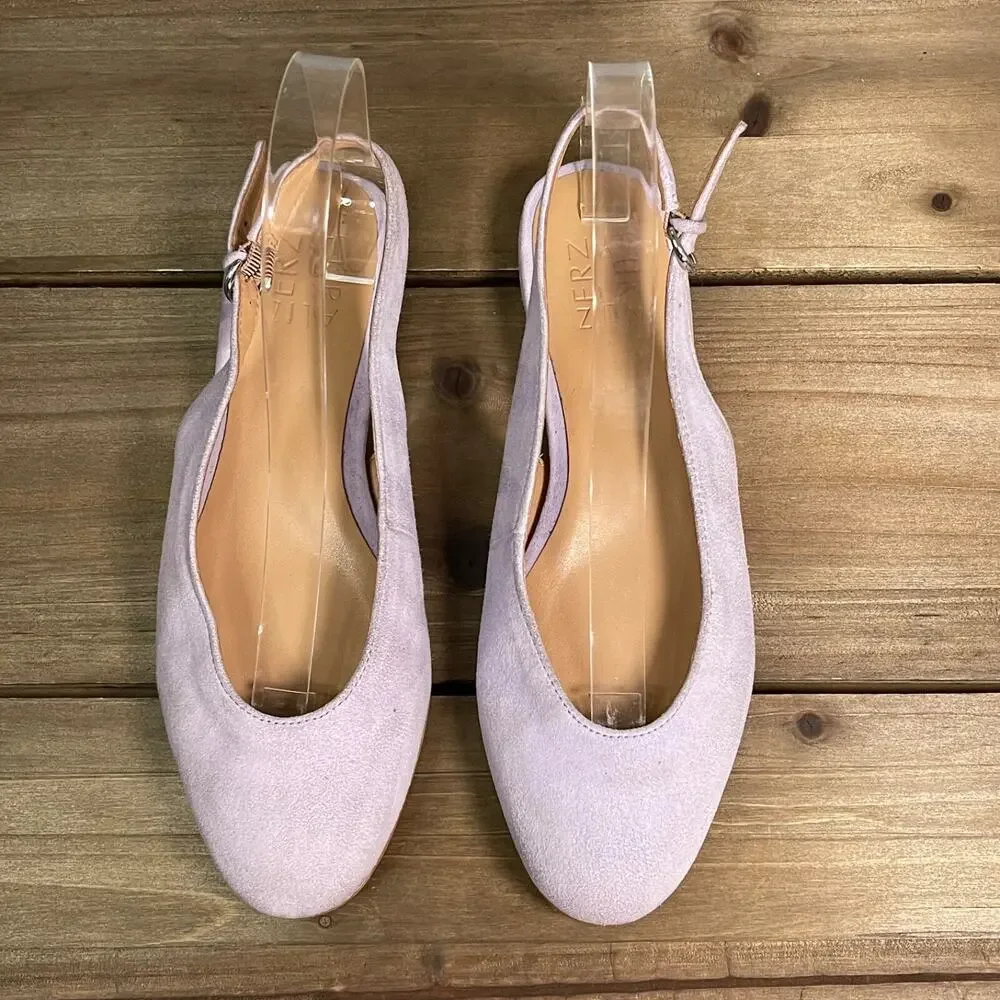 Naturalizer Women's Primo Slingback Flats Size 7 Lavender Purple Suede - Picture 5 of 15